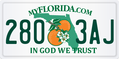 FL license plate 2803AJ
