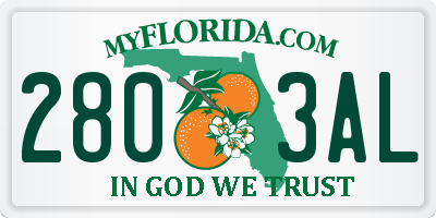 FL license plate 2803AL