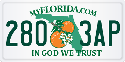 FL license plate 2803AP