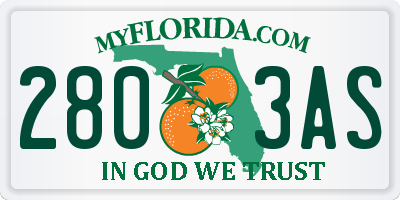 FL license plate 2803AS