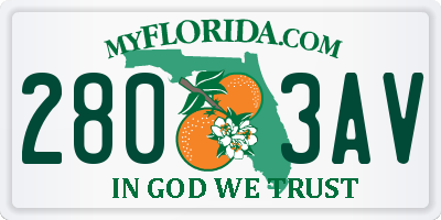 FL license plate 2803AV