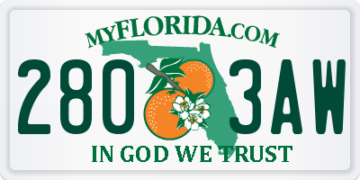 FL license plate 2803AW
