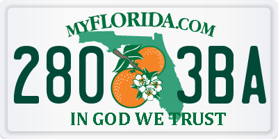 FL license plate 2803BA
