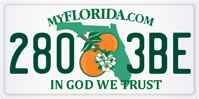 FL license plate 2803BE