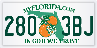 FL license plate 2803BJ