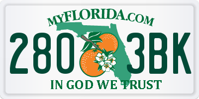 FL license plate 2803BK