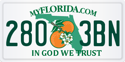 FL license plate 2803BN