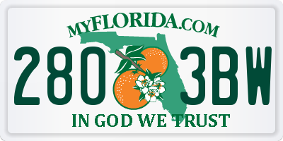 FL license plate 2803BW