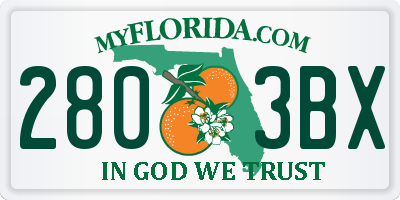 FL license plate 2803BX