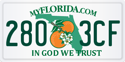 FL license plate 2803CF