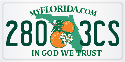 FL license plate 2803CS