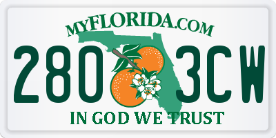 FL license plate 2803CW