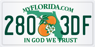 FL license plate 2803DF