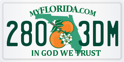 FL license plate 2803DM