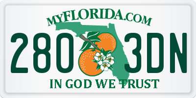 FL license plate 2803DN