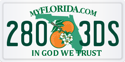 FL license plate 2803DS