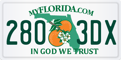 FL license plate 2803DX