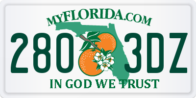 FL license plate 2803DZ