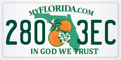FL license plate 2803EC