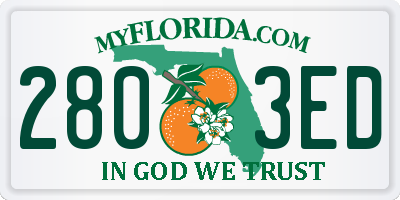 FL license plate 2803ED