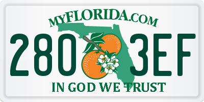 FL license plate 2803EF
