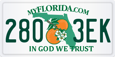 FL license plate 2803EK