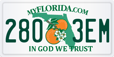FL license plate 2803EM