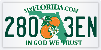 FL license plate 2803EN