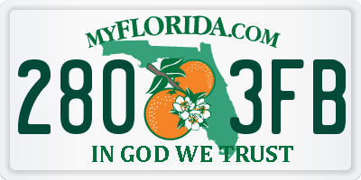 FL license plate 2803FB