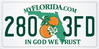FL license plate 2803FD