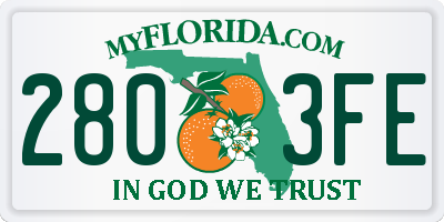 FL license plate 2803FE