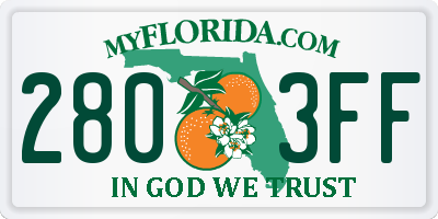 FL license plate 2803FF