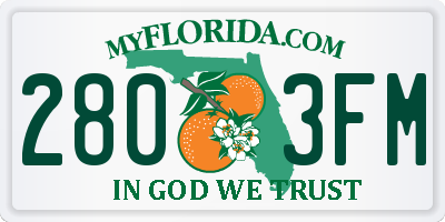 FL license plate 2803FM