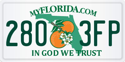 FL license plate 2803FP