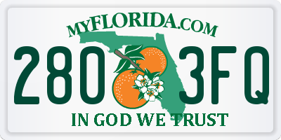 FL license plate 2803FQ