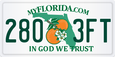 FL license plate 2803FT