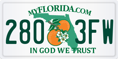 FL license plate 2803FW
