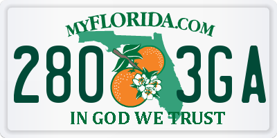 FL license plate 2803GA