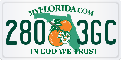 FL license plate 2803GC