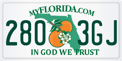 FL license plate 2803GJ