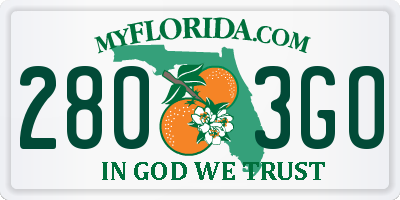 FL license plate 2803GO