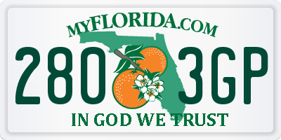 FL license plate 2803GP