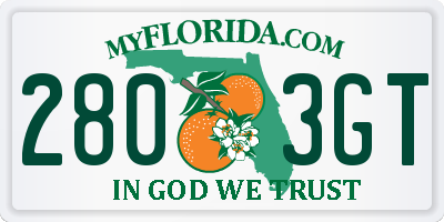 FL license plate 2803GT