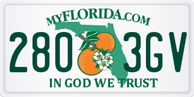 FL license plate 2803GV