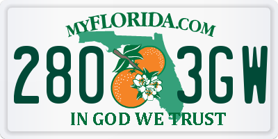 FL license plate 2803GW