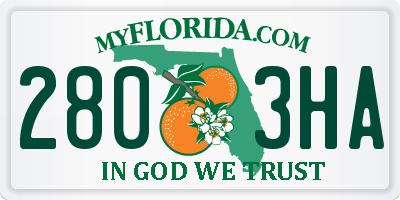 FL license plate 2803HA