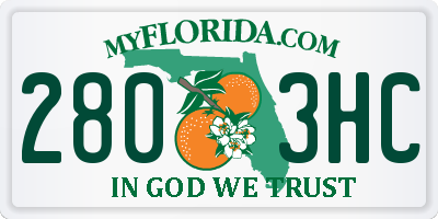 FL license plate 2803HC