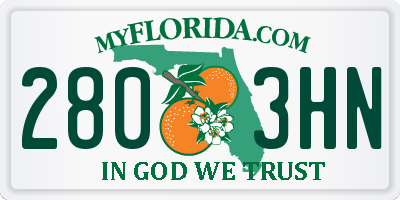 FL license plate 2803HN