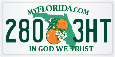 FL license plate 2803HT