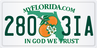 FL license plate 2803IA